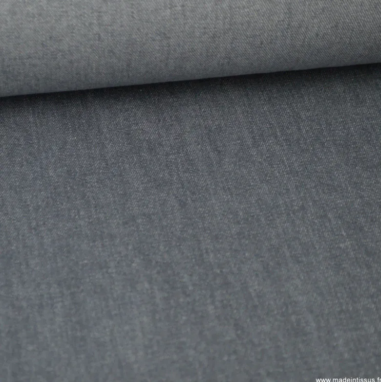 Tissu jean denim Lavé Gris clair - OEKO TEX