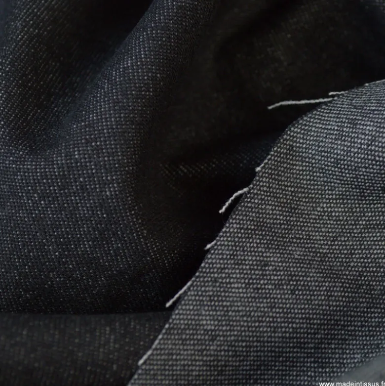 Tissu jean denim Lavé Noir - OEKO TEX