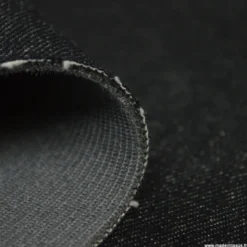 Tissu jean envers mousse résille noir