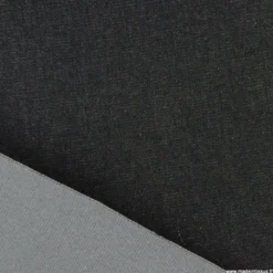 Tissu jean envers mousse résille noir