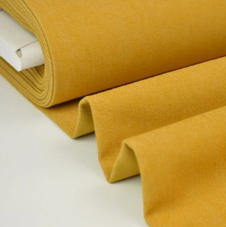 Tissu jean stretch coloris moutarde