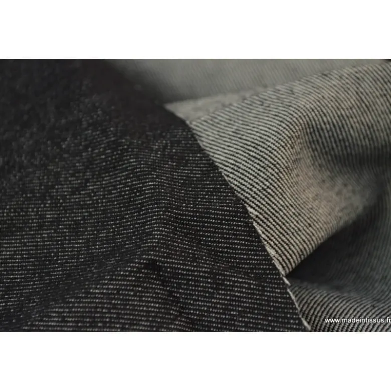 Tissu jean stretch coloris noir