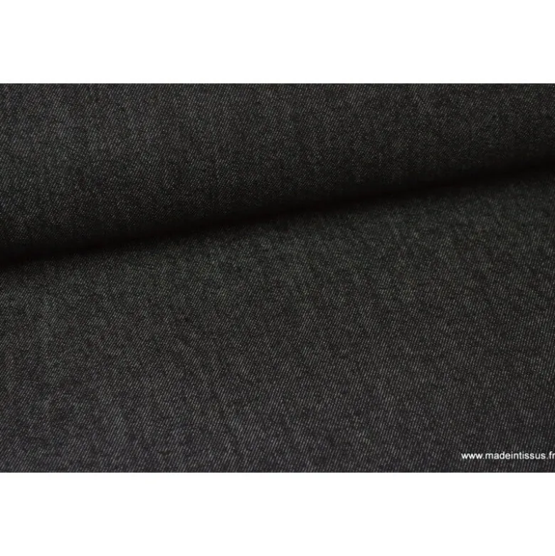 Tissu jean stretch coloris noir