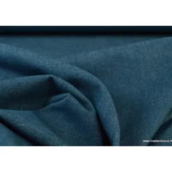Tissu jean stretch coloris pétrole