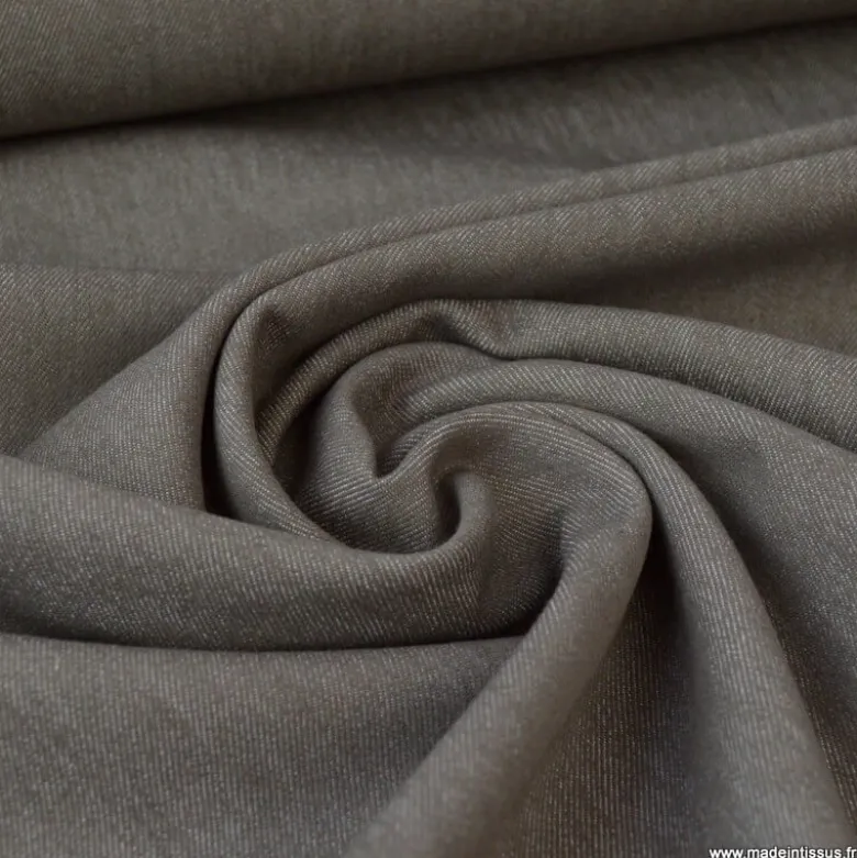 Tissu jean stretch coloris Taupe