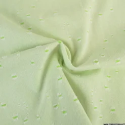 Tissu jean vert anis Fantaisie troué