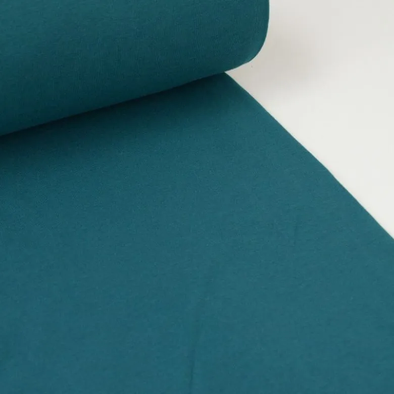 Tissu jersey Bord-côte Tubulaire Paon