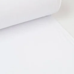 Tissu jersey Bord-côte Tubulaire Blanc
