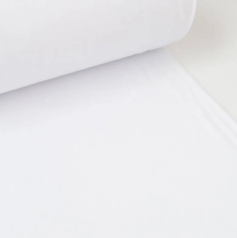Tissu jersey Bord-côte Tubulaire Blanc