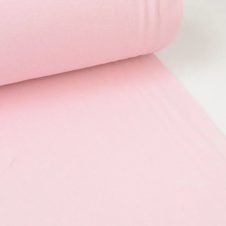 Tissu jersey Bord-côte Tubulaire Rose clair