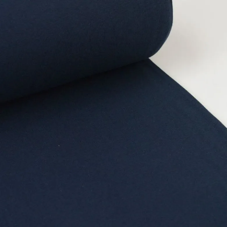 Tissu jersey Bord-côte Tubulaire Bleu marine