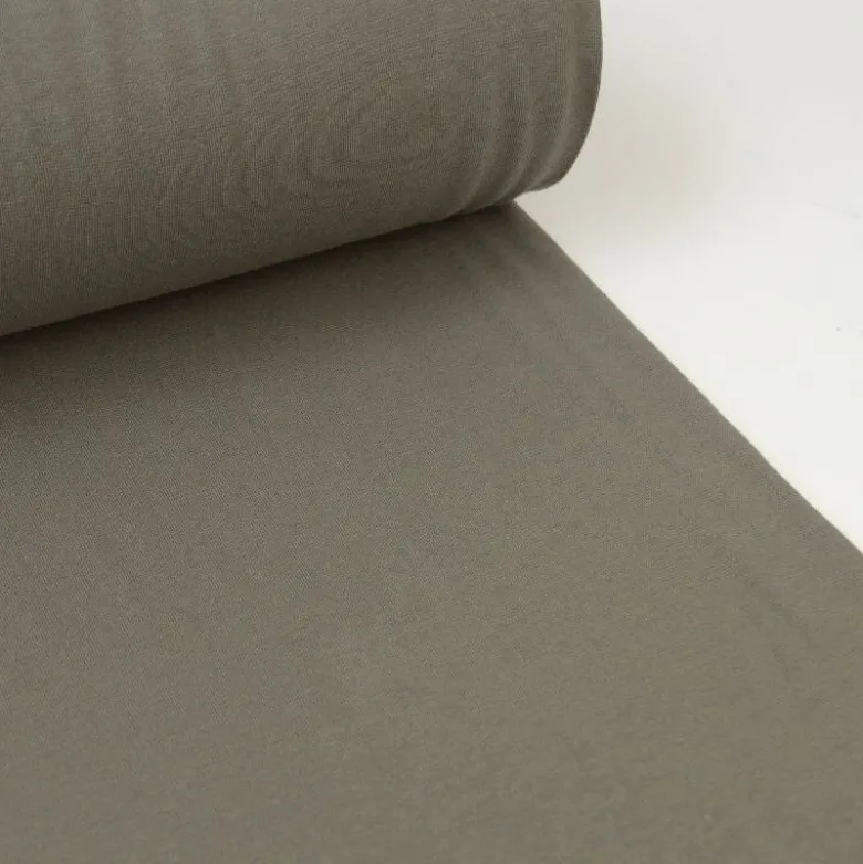 Tissu jersey Bord-côte Tubulaire Taupe