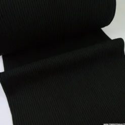 Tissu jersey Bord-côte Tubulaire côtelé Noir - oeko tex
