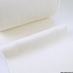 Tissu jersey Bord-côte Tubulaire côtelé Ecru - oeko tex