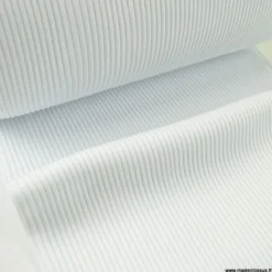 Tissu jersey Bord-côte Tubulaire côtelé Blanc - oeko tex