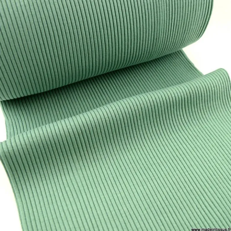 Tissu jersey Bord-côte Tubulaire côtelé Menthe - oeko tex