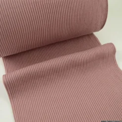 Tissu jersey Bord-côte Tubulaire côtelé Vieux rose - oeko tex
