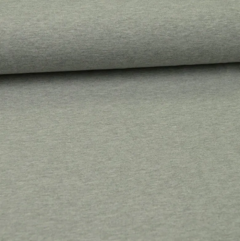 Tissu jersey chiné coloris gris clair - OEKO TEX