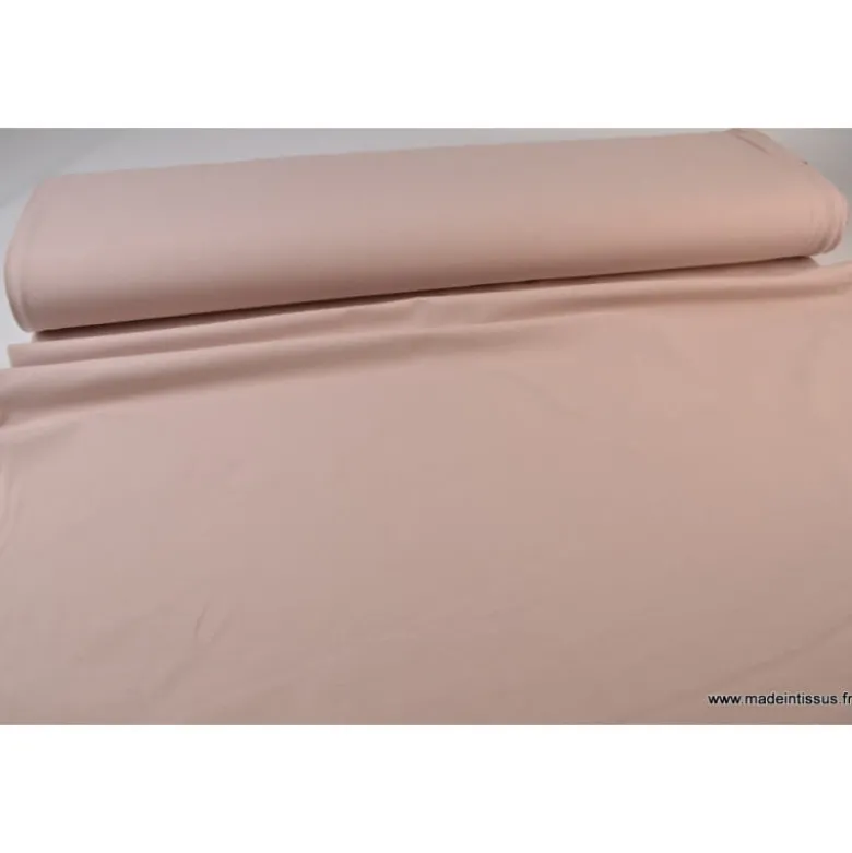Tissu JERSEY coton elasthanne rose poudré - OEKO TEX