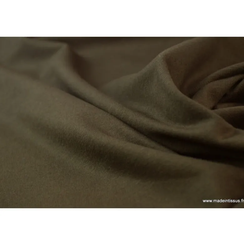 Tissu JERSEY coton élasthanne choco - OEKO TEX
