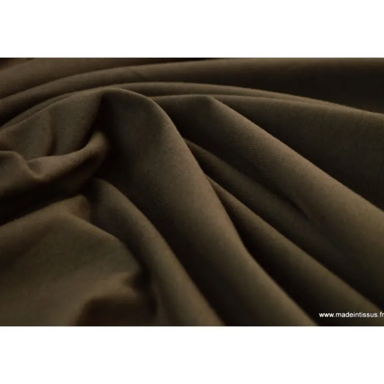 Tissu JERSEY coton élasthanne choco - OEKO TEX