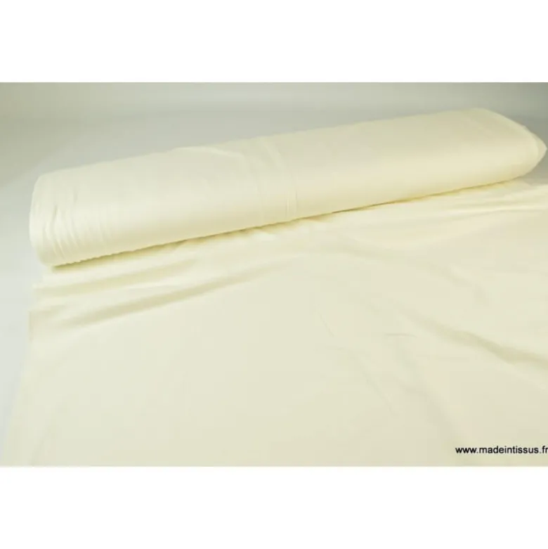 Tissu JERSEY coton élasthanne ivoire - OEKO TEX