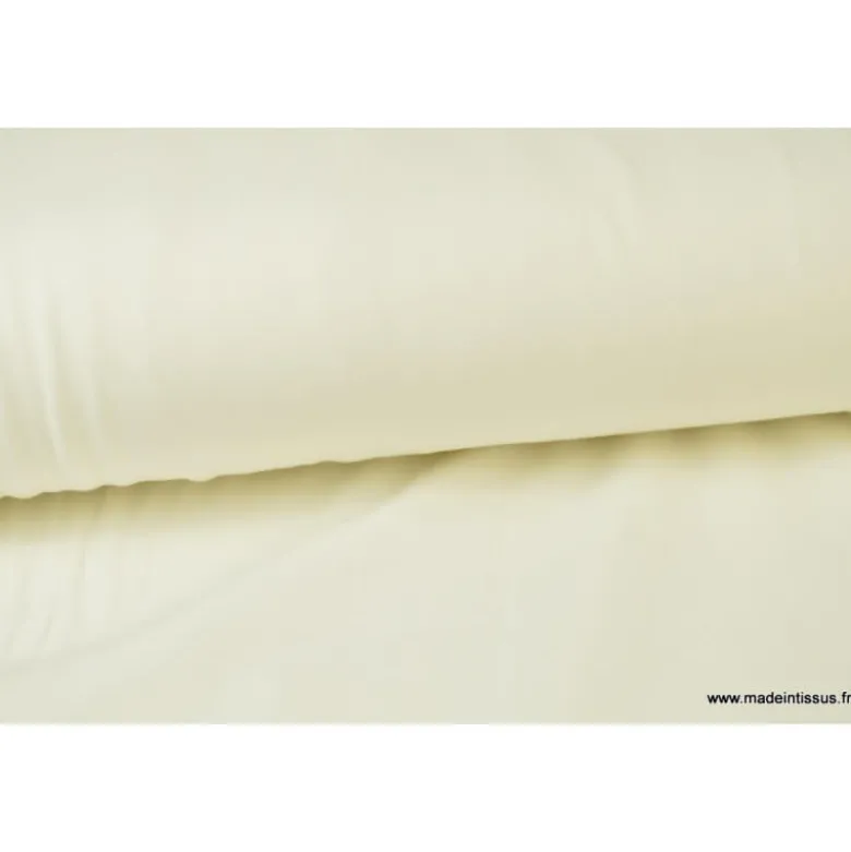 Tissu JERSEY coton élasthanne ivoire - OEKO TEX