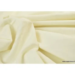 Tissu JERSEY coton élasthanne ivoire - OEKO TEX