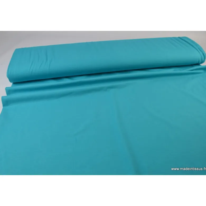 Tissu JERSEY coton élasthanne turquoise - OEKO TEX