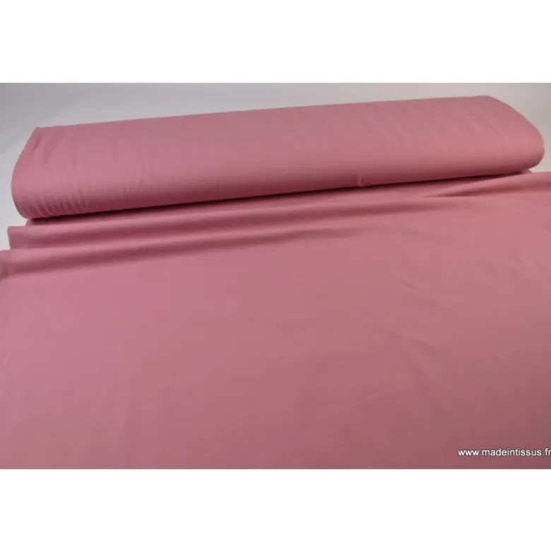 Tissu JERSEY coton élasthanne vieux rose - OEKO TEX