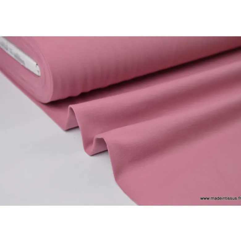 Tissu JERSEY coton élasthanne vieux rose - OEKO TEX