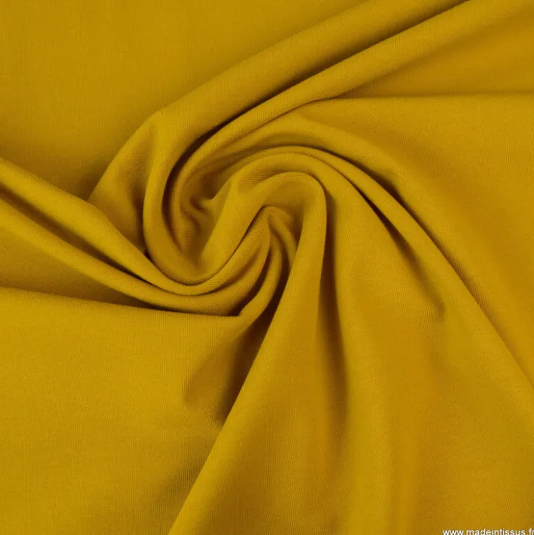 Tissu jersey coton élasthanne Moutarde - OEKO TEX