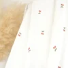 Tissu jersey côtelé fines côtes – Motif cerises fond blanc cassé - OEKO TEX