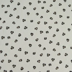 Tissu jersey côtelé motif léopard fond sable