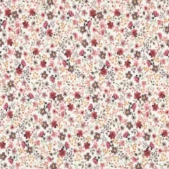 Tissu jersey côtelé motifs fleurs bordeaux fond blanc cassé - OEKO TEX