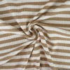 Tissu jersey côtelé à rayures Camel et blanc - OEKO TEX