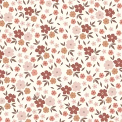 Tissu jersey de coton Daria motif fleurs fond blanc cassé - OEKO TEX