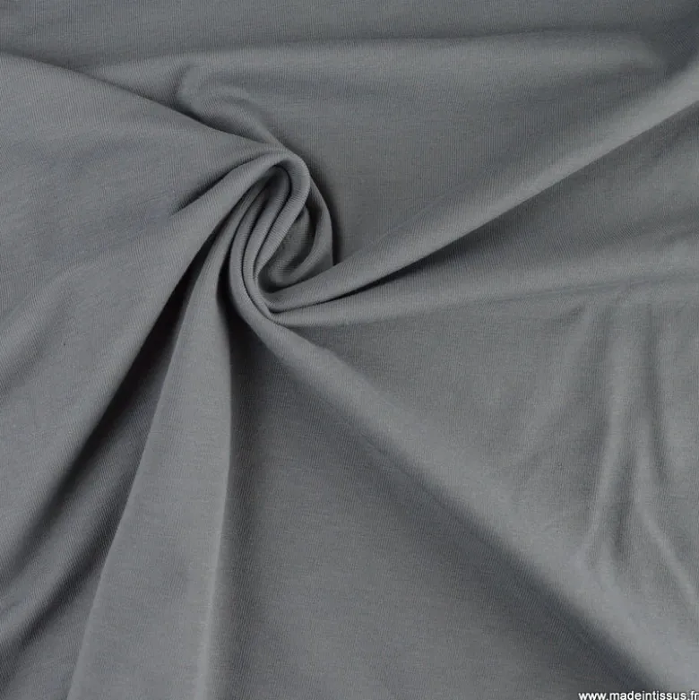 Tissu jersey de coton gris anthracite - OEKO TEX