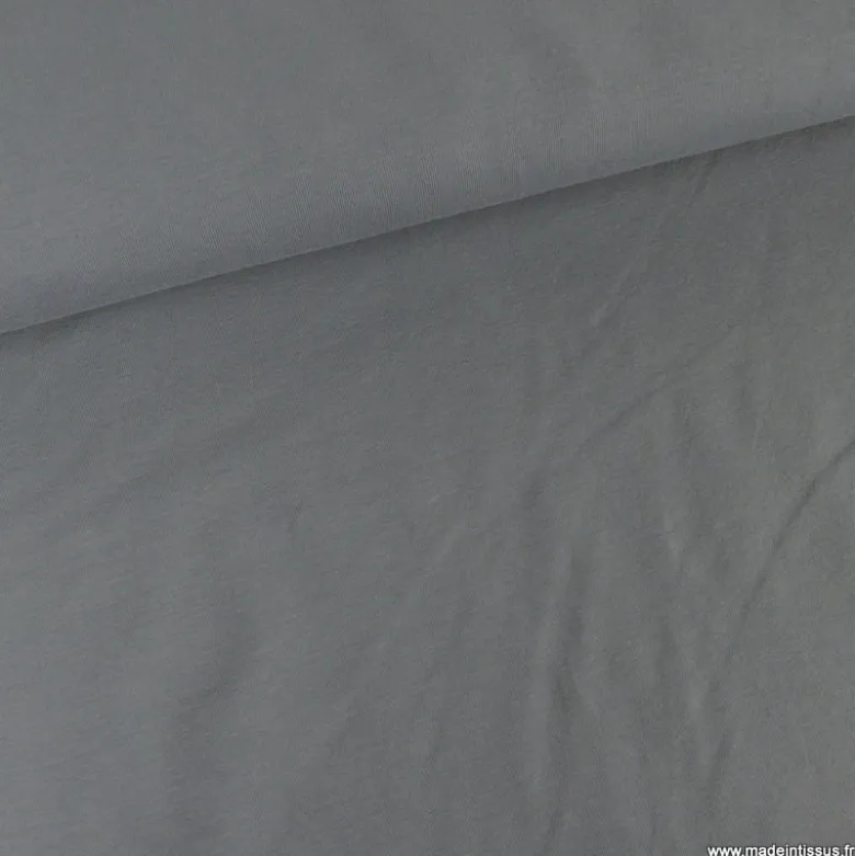 Tissu jersey de coton gris anthracite - OEKO TEX