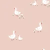 Tissu jersey de coton motif oies fond rose - OEKO TEX