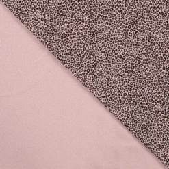 Tissu jersey de coton motif petit léopard fond rose poudré - OEKO TEX