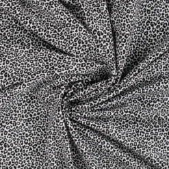 Tissu jersey de coton motif petit léopard fond écru - OEKO TEX