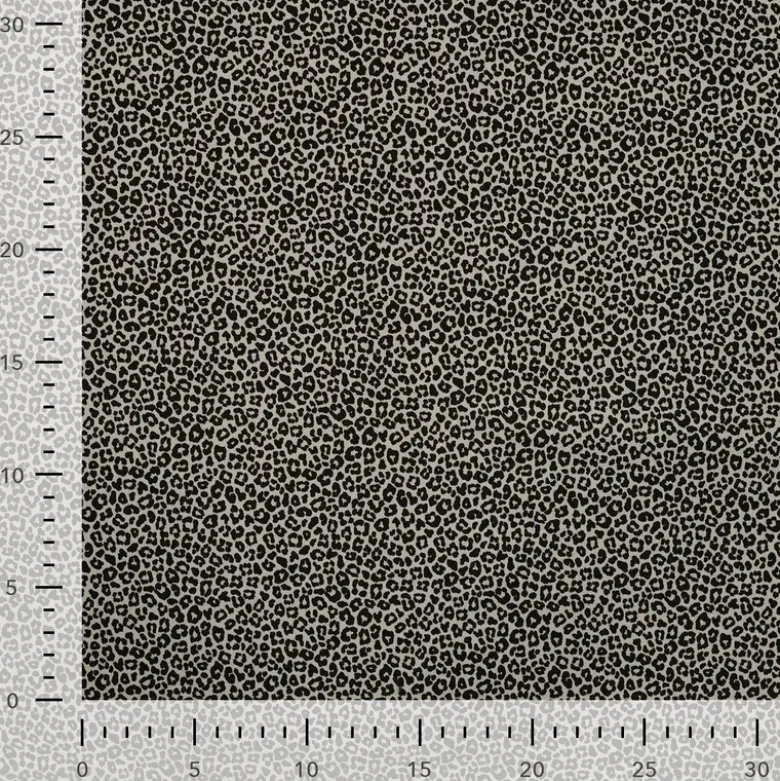 Tissu jersey de coton motif petit léopard fond kaki - OEKO TEX
