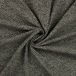 Tissu jersey de coton motif petit léopard fond kaki - OEKO TEX