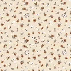 Tissu jersey de coton Polina motif fleurs fond beige - OEKO TEX