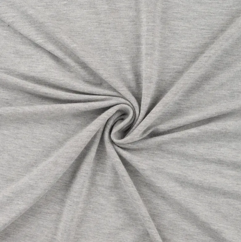 Tissu Jersey de viscose de bambou gris clair mélangé - OEKO TEX