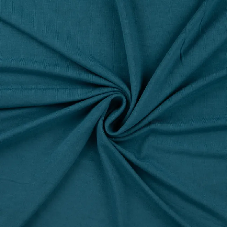 Tissu Jersey de viscose de bambou Pétrole - OEKO TEX