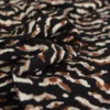Tissu Jersey de Viscose – Imprimé Zèbre Marron & Écru sur Fond Noir