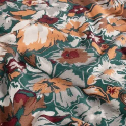 Tissu Jersey de Viscose motifs fleurs fond vert foncé - OEKO TEX