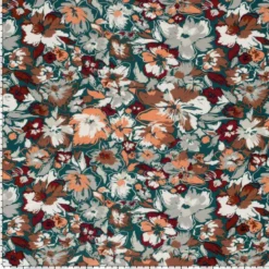 Tissu Jersey de Viscose motifs fleurs fond vert foncé - OEKO TEX
